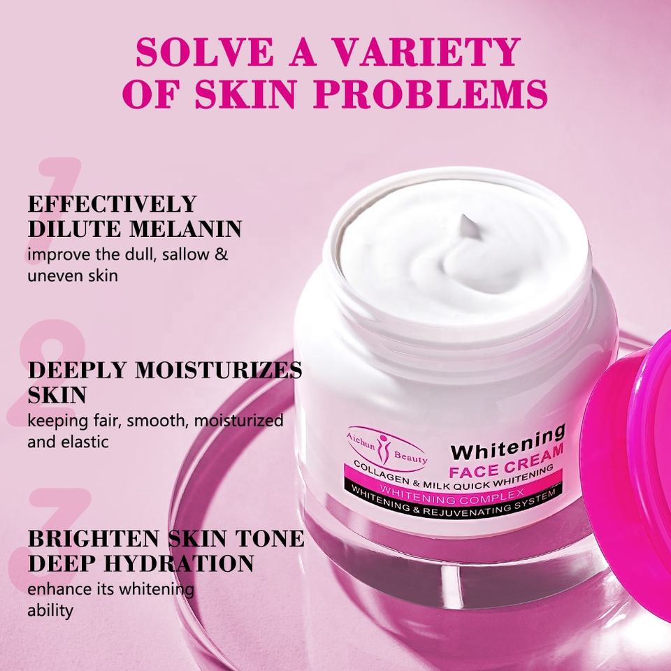 AICHUN BEAUTY WHITENING FACE CREAM COLLAGEN & MILK QUICK WHITENING