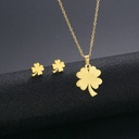FOUR LEAF CLOVER NECKLACE AND EARRINGS SET