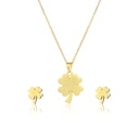 FOUR LEAF CLOVER NECKLACE AND EARRINGS SET
