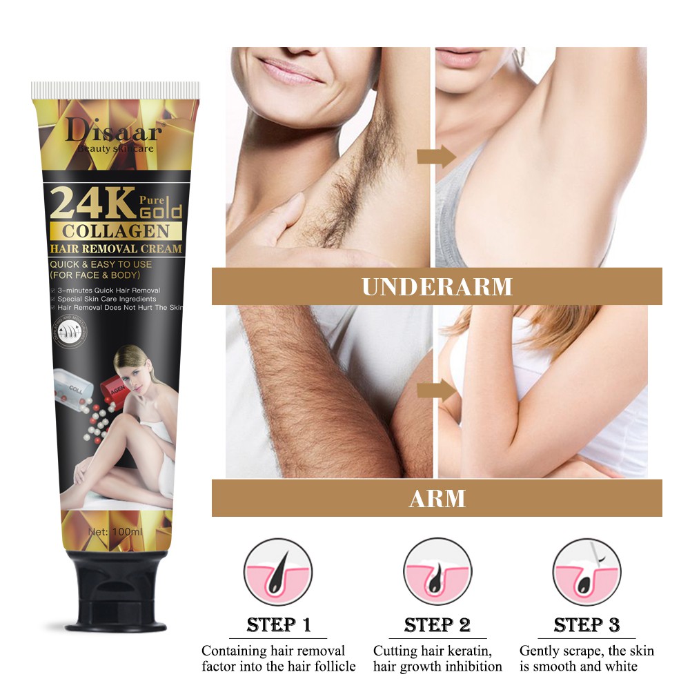 DISAAR 24K PURE GOLD COLLEGEN HAIR REMOVAL CREAM