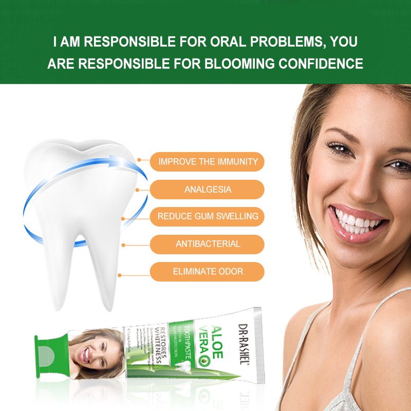 DR.RASHEL ALOE VERA TOOTH PASTE _ RESTORES WHITENESS