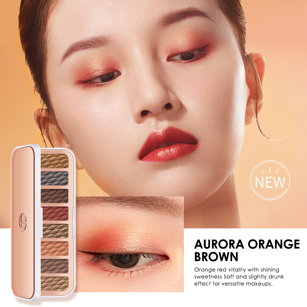 O.TWO.O 8 Colors Luxury Gold Eyeshadow Palette with Rich Color