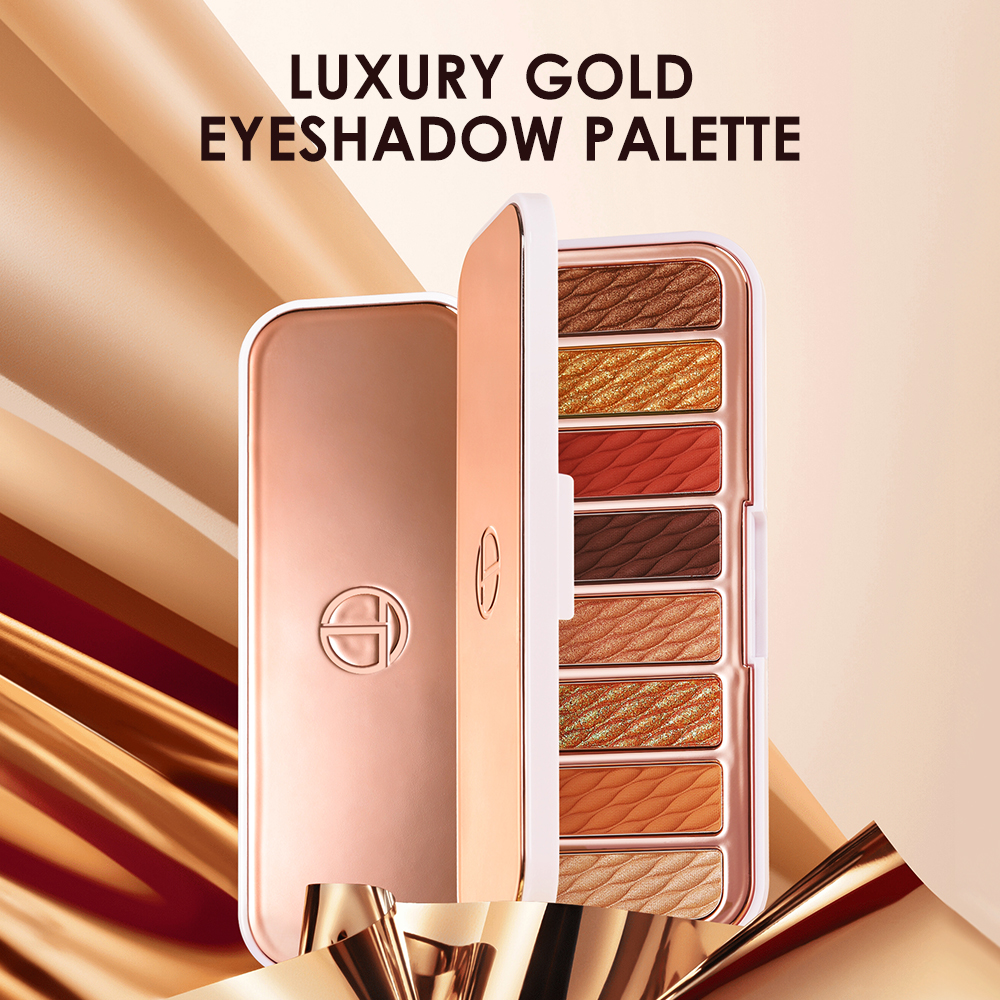 O.TWO.O 8 Colors Luxury Gold Eyeshadow Palette with Rich Color