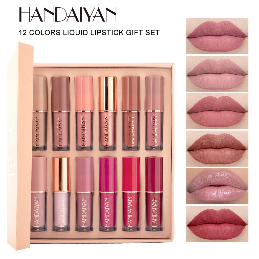 12PCS HANDAIYAN MATTE LIQUID LIPSTICK SET
