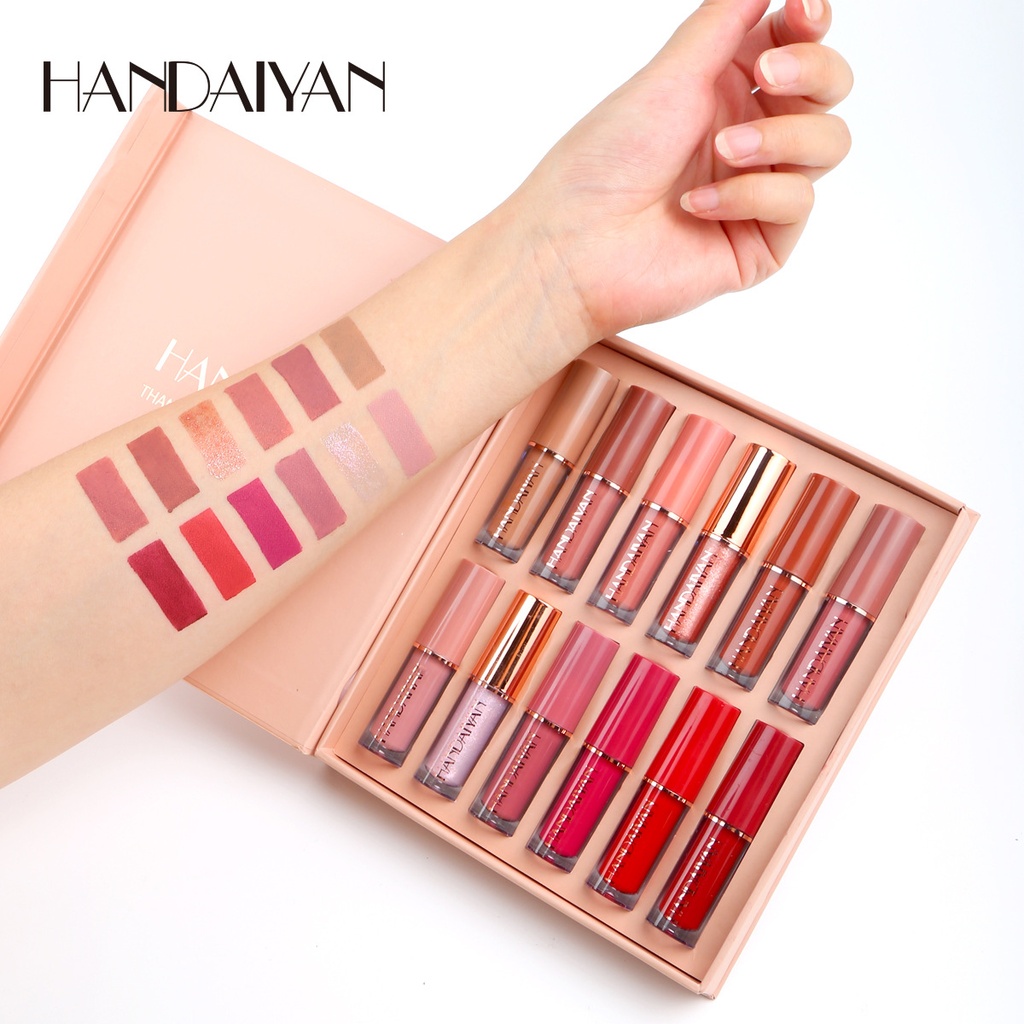 12PCS HANDAIYAN MATTE LIQUID LIPSTICK SET