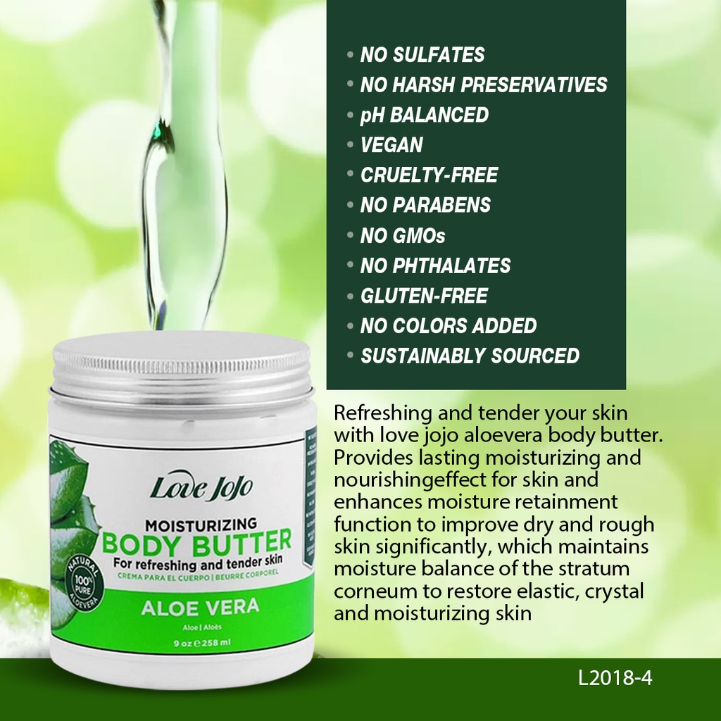LOVE JOJO MOISTURIZING BODY BUTTER FOR REFRESHING AND TENDER SKIN - ALOE VERA