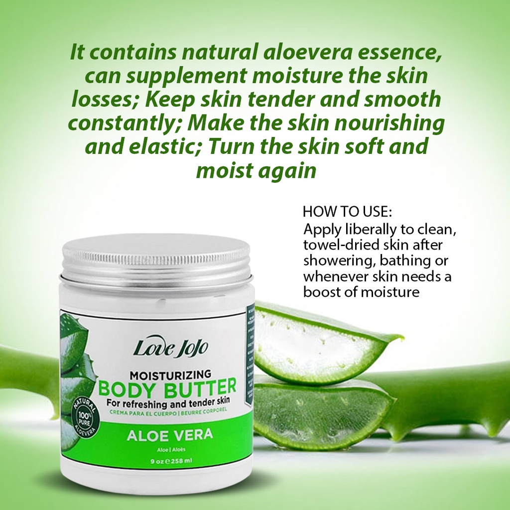 LOVE JOJO MOISTURIZING BODY BUTTER FOR REFRESHING AND TENDER SKIN - ALOE VERA