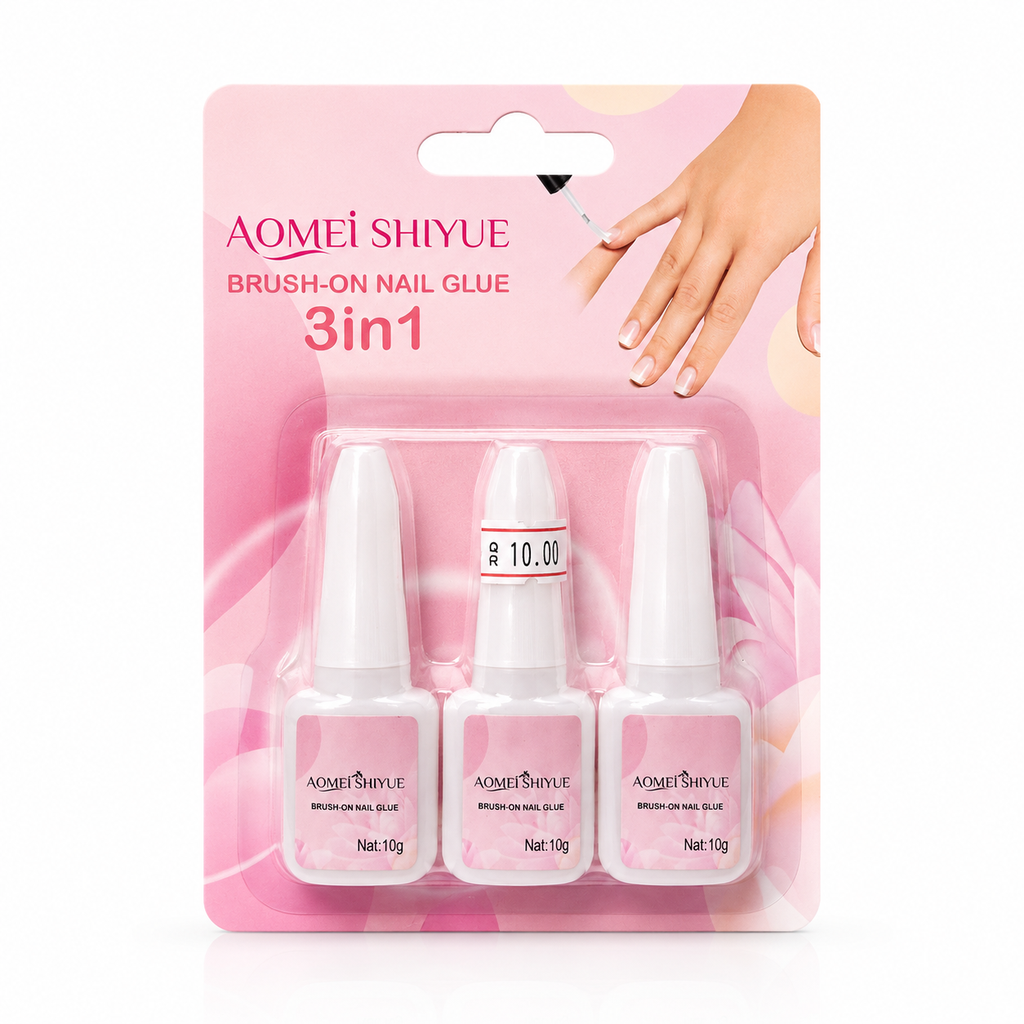 Aomeishiyue Brush On Nail Glue 3in1