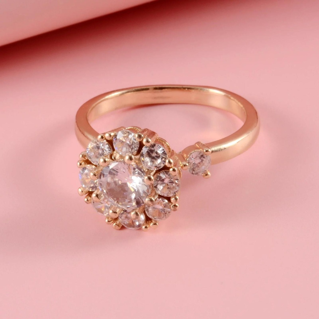 Floral Motif Open Style Ring- Gold