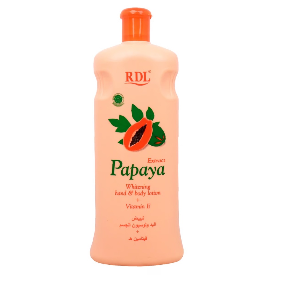 RDL Papaya Whitening Hand & Body Lotion + Vitamin E - 600ml