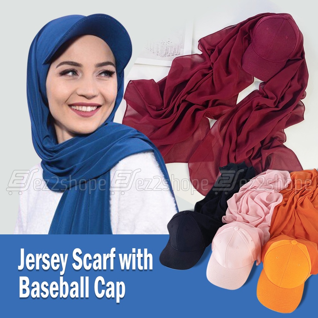 New Jersey Scalf / Hijab With Baseball Cap (BB)