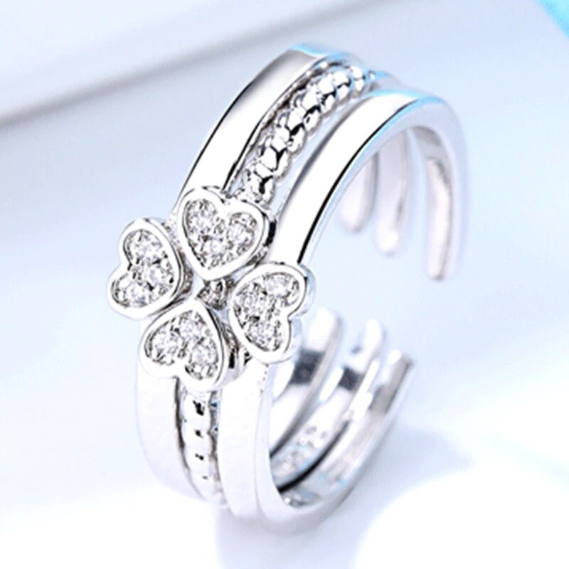3 In 1 Korean Style Adjustable Ring (Sliver)