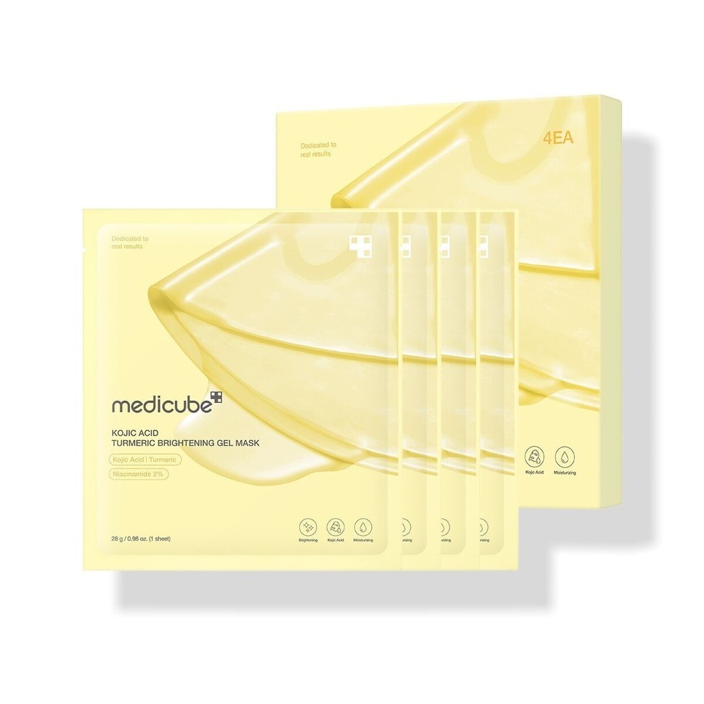 Medicube Kojic Acid Turmeric Brightening Gel Mask 4 Pcs Box