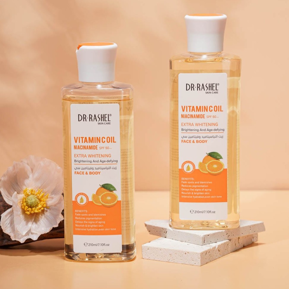 Dr. Rashel Face & Body Vitamin C Oil with Niacinamide SPF 50+ – Extra Whitening, Brightening & Age-Defying