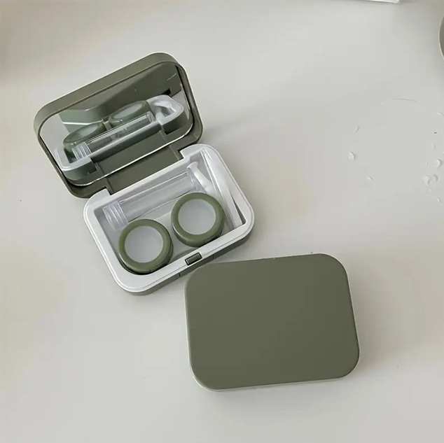 Scratch-resistant Green Contact Lens Storage Box