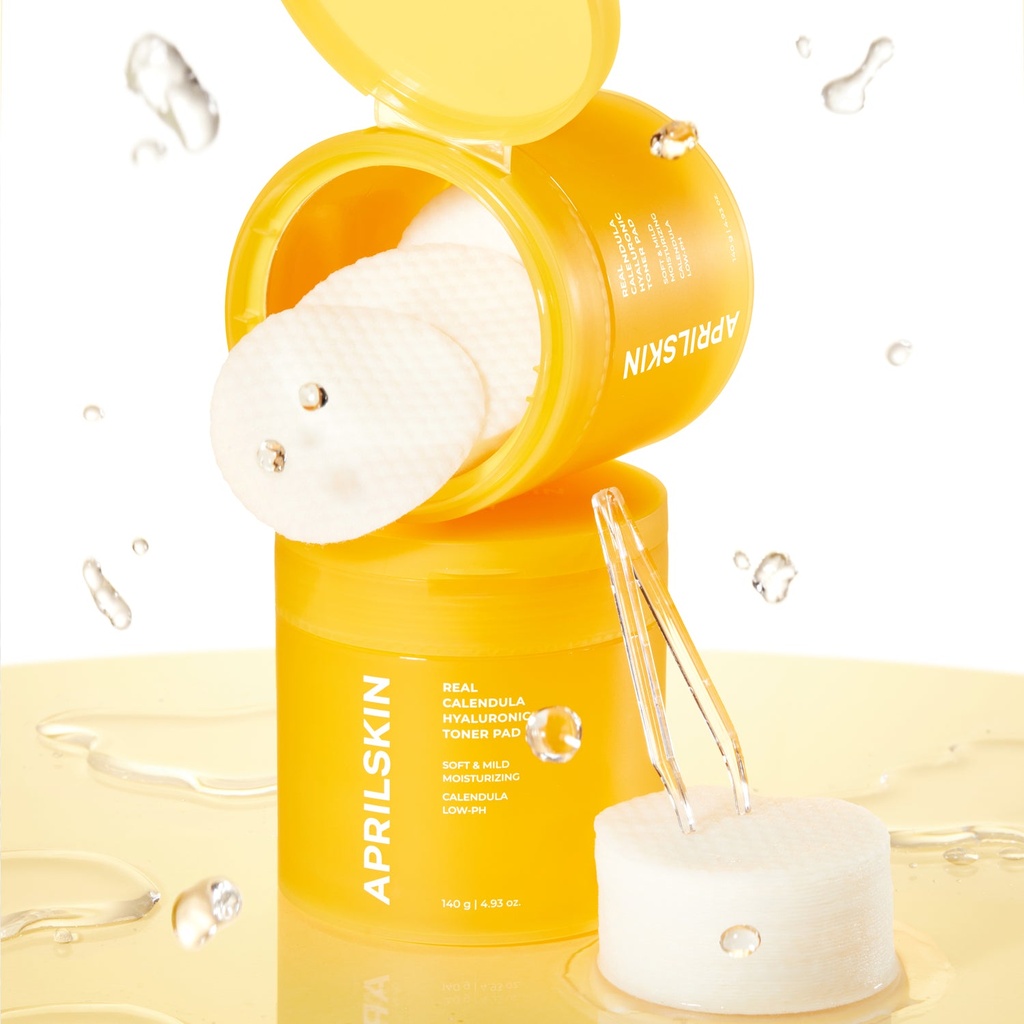 وسادة تونر حمض الهيالورونيك من أبريل سكين ريال كاليندولا (60 قطعة)