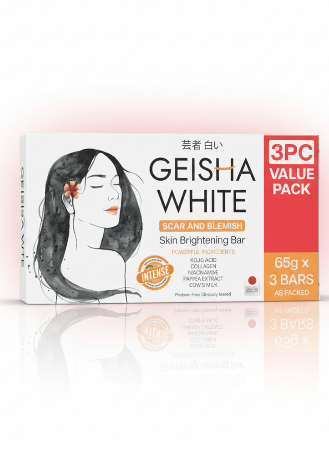 Geisha White Intense Scar and Blemish Skin Brightening Bar 3x65g